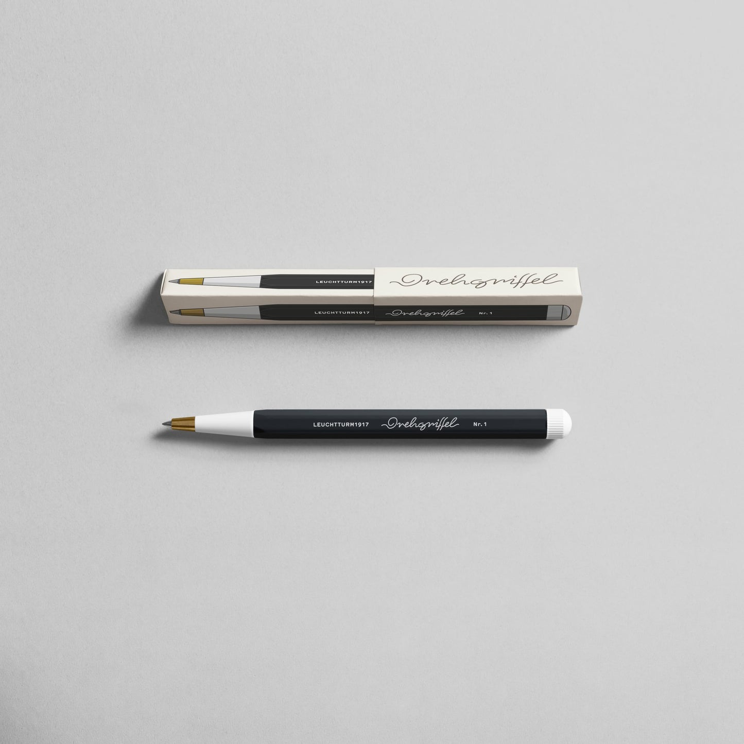 LEUCHTTURM1917 - Drehgriffel Writing Pen (Black) - Gel Pen with Black Ink Included