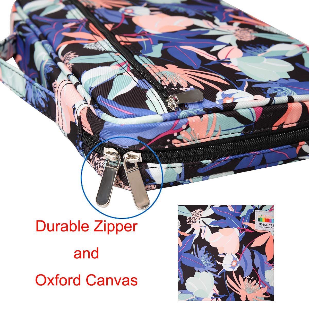 BOMKEE Coloring Pencil Case 220 Slots Pencils/Gel Pens Organizer Waterproof Travel Case Zipper