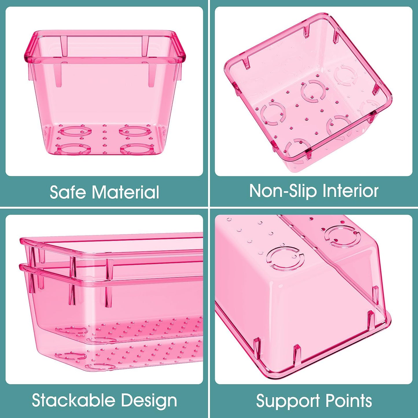 25 PCS Plastic Drawer Organizer Set, Makeup Organizers and Storage Bins