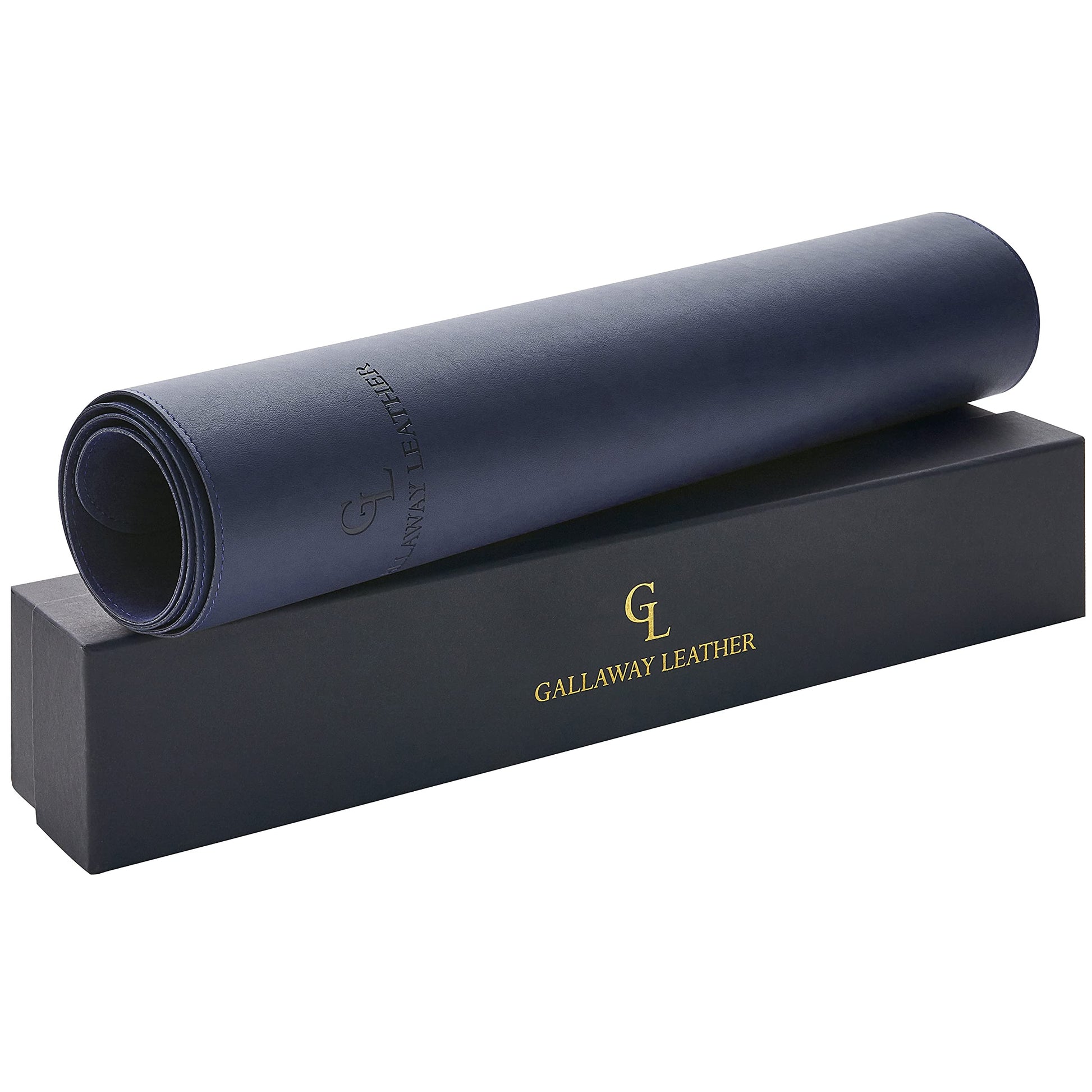 Gallaway Leather Desk Mat,Desk Writing Pad - Office Desk Pad, Large 36" x 17" Navy Blue, Desk Mats