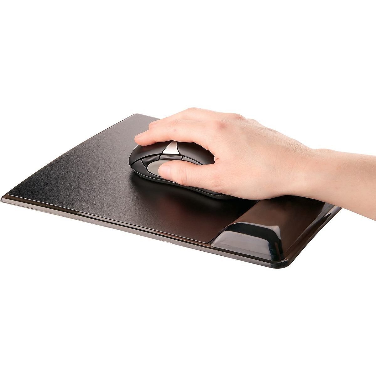 Fellowes® MICROBAN® Gel Mouse Pad Wrist Support - Black (9182301)