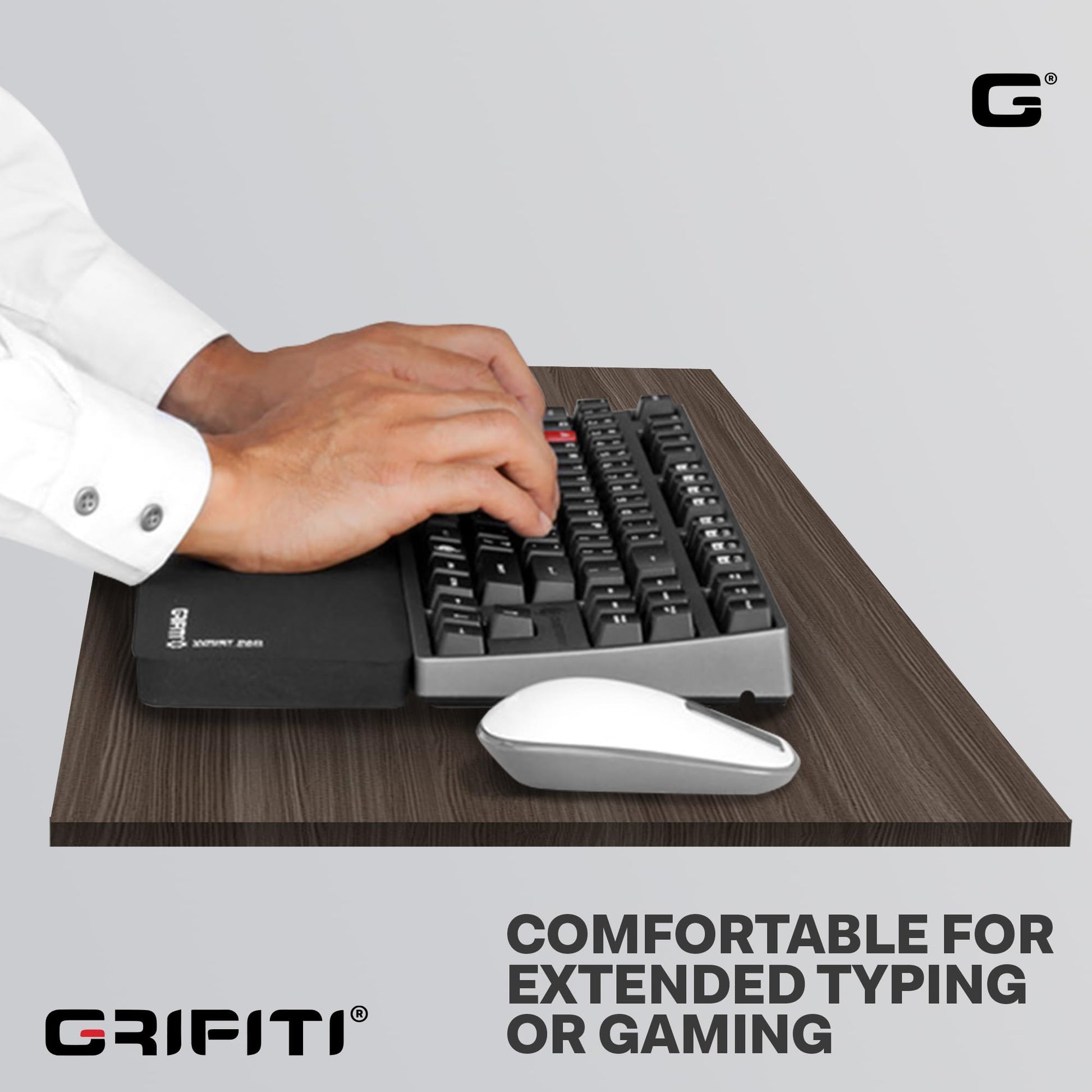 GRIFITI Fat Wrist Pad 14 X 4 X 0.75 Inch Computer Keyboard Rest Support for Tenkeyless Ergonomic