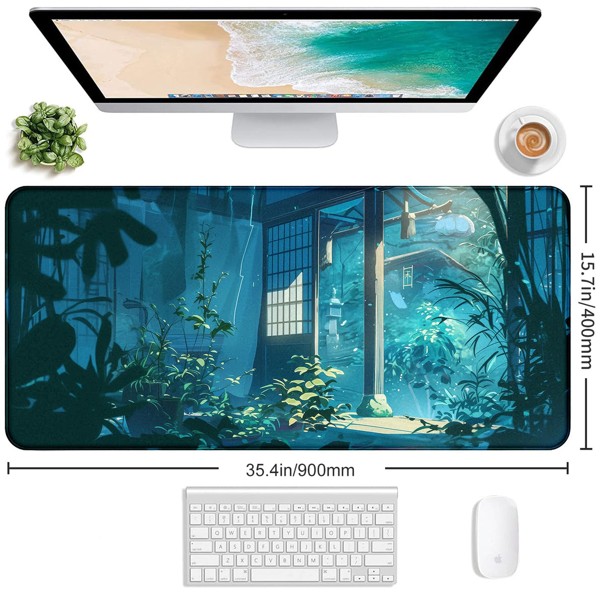 Tropical Plants XL Extended Gaming Keyboard Pad Computer Non Slip Mouse Pad