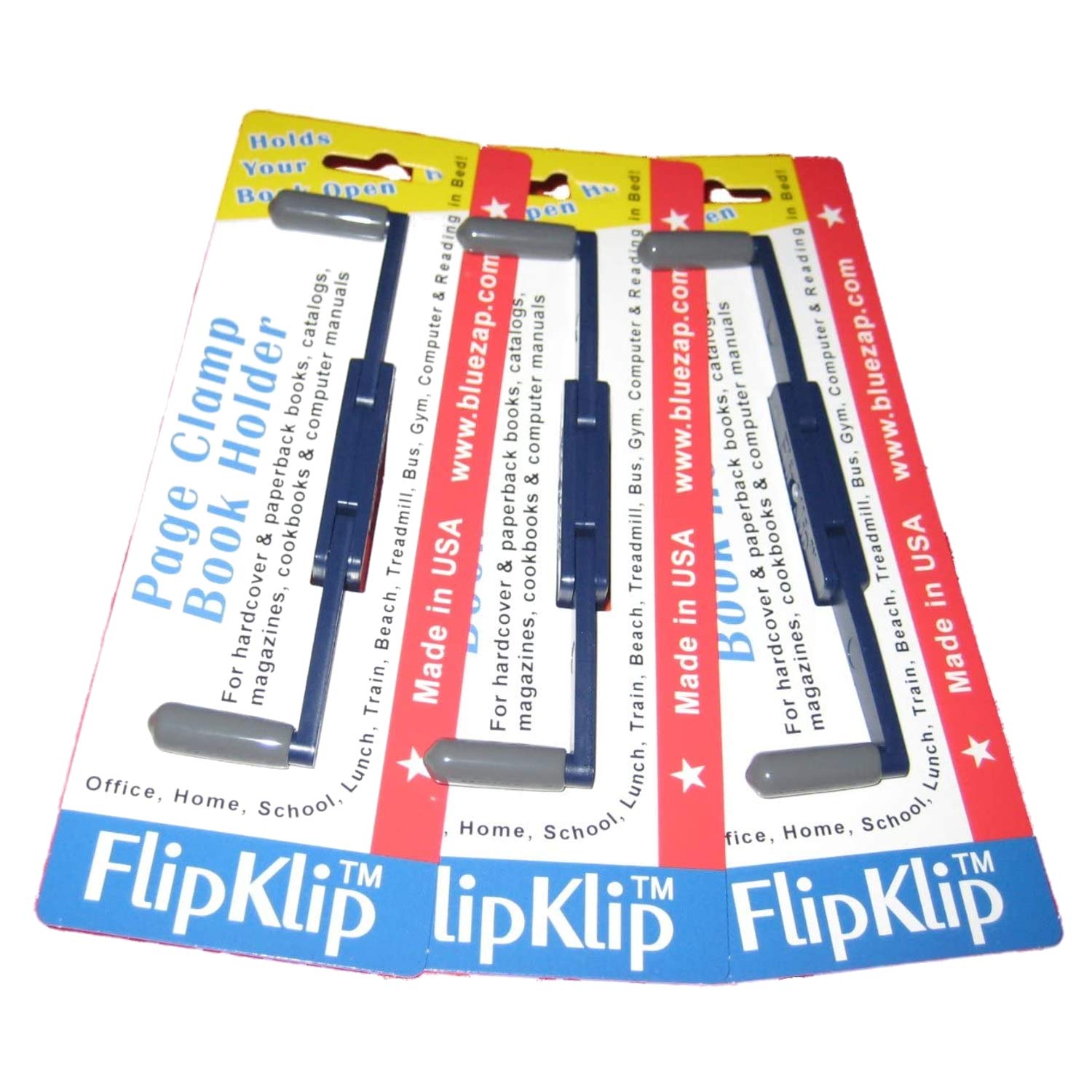 FlipKlip Portable Book Page Holder for Hands Free Reading in Bed, on the Go, on the Treadmill &