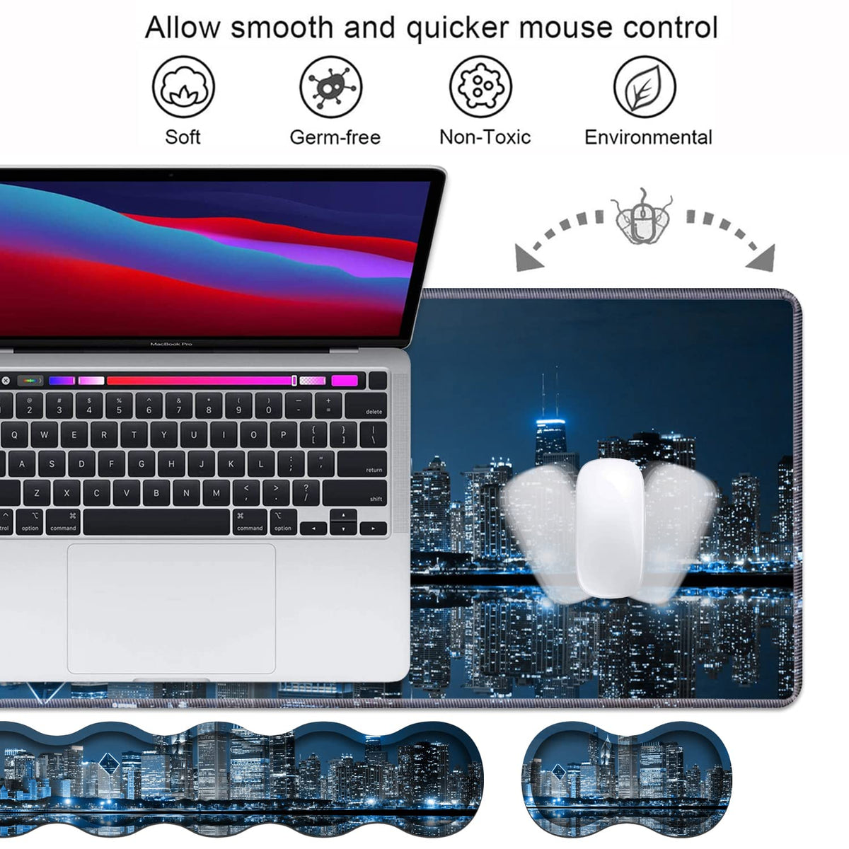 Ergonomic Keyboard Wrist Rest & Mouse Pad Wrist Rest Set, Large XXL Gaming Desk Mat 31.5"x 11.8"