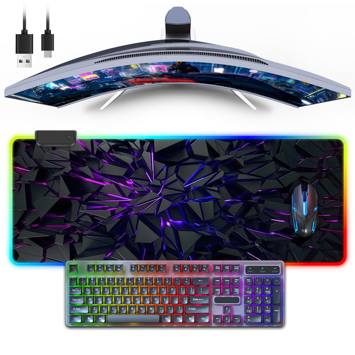 RGB Mouse Pad, Gaming Mousepad with 13 LED Light Modes
