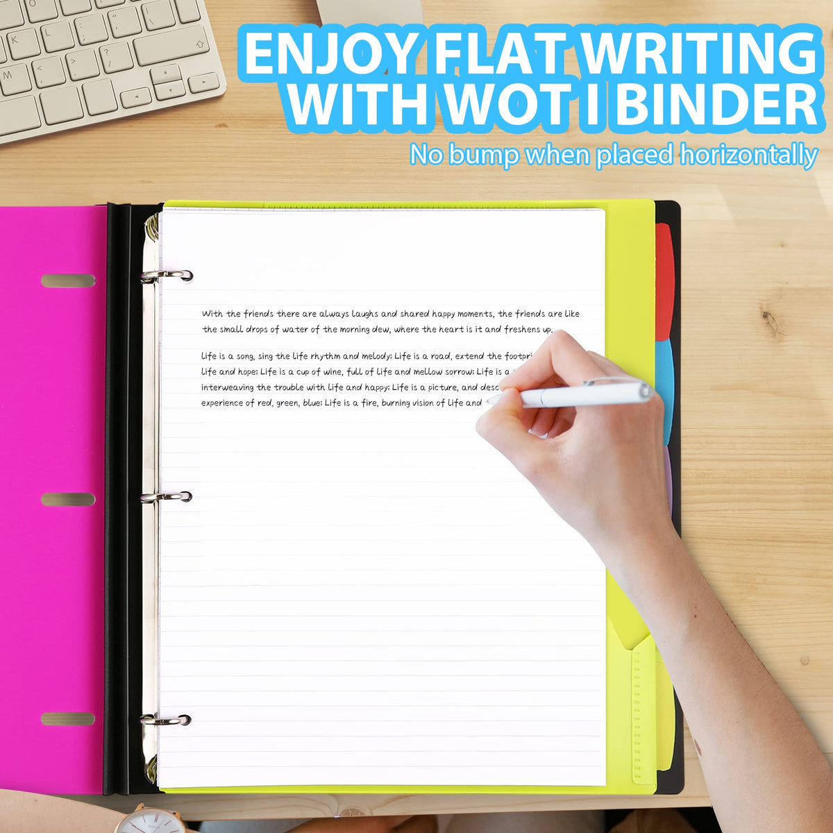 WOT I 2-Pack Telescoping 3 Ring Binder Notebooks, Pink