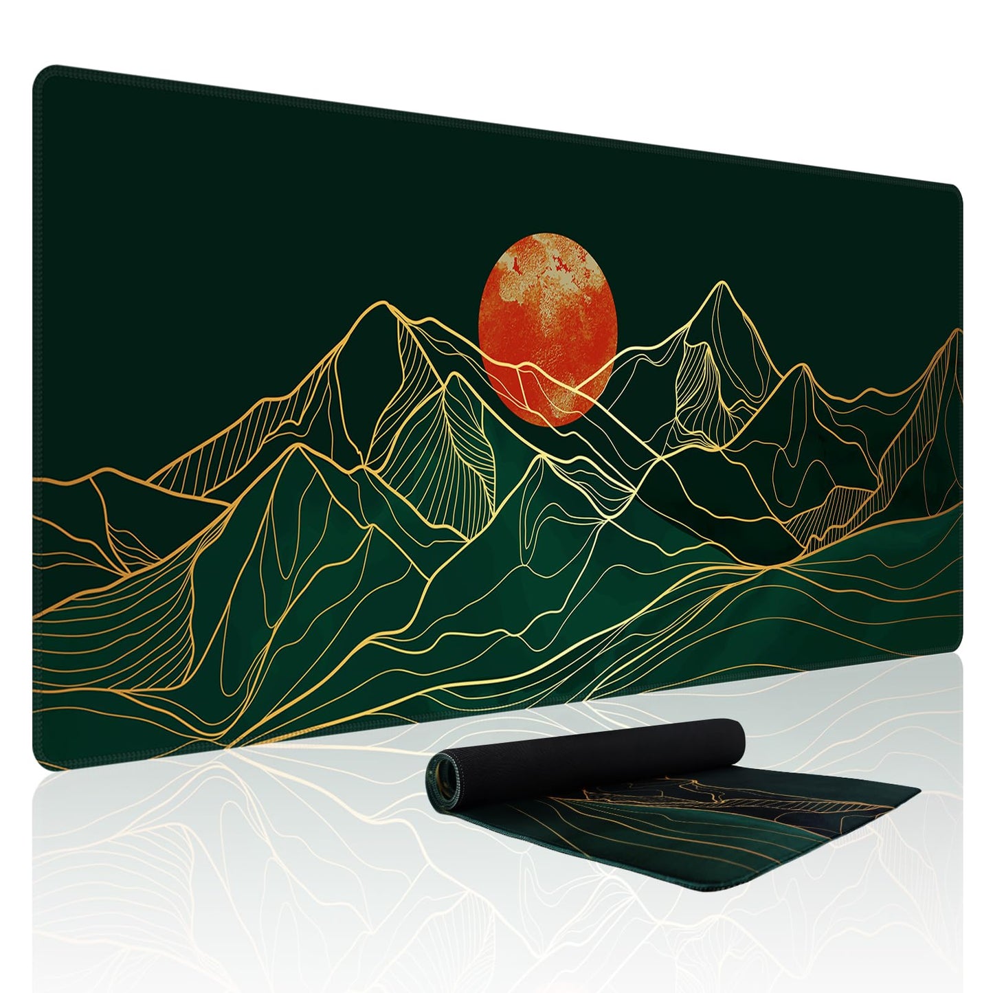 Baziabbo Desk Mat,XXL Extended Large Mouse Pad,Gaming Mousepad with Stitched Edge,Non-Slip Rubber