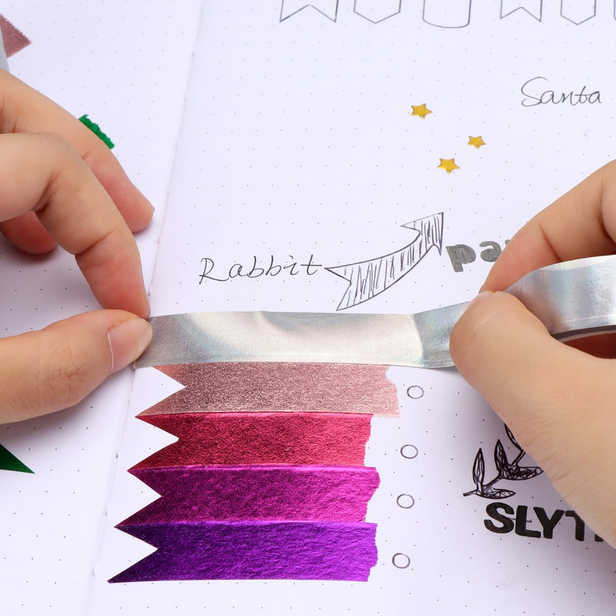 3 Holographic Silver Foil Washi Tape Metallic Masking Craft Tapes