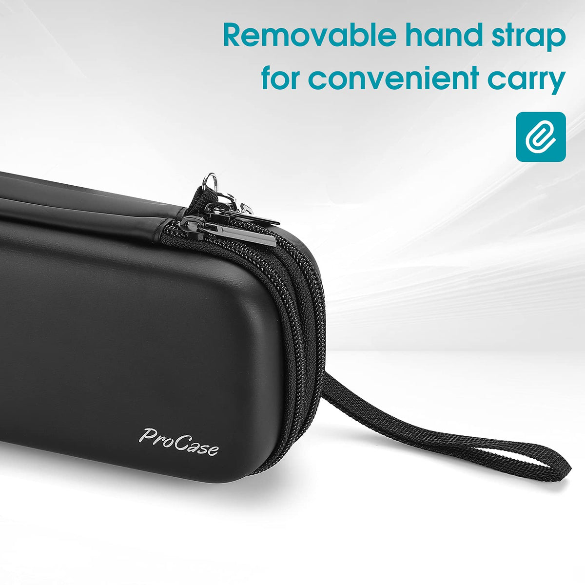 ProCase 2-Layer Hard Pencil Case, Large Capacity Storage Box Pouch, Black