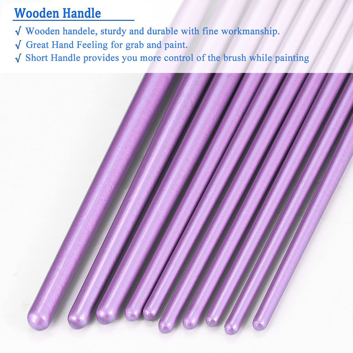 BOSOBO Paint Brushes Set, 10 Pack 100 Pcs Round Pointed Tip Paintbrushes Nylon Hair Artist Acrylic