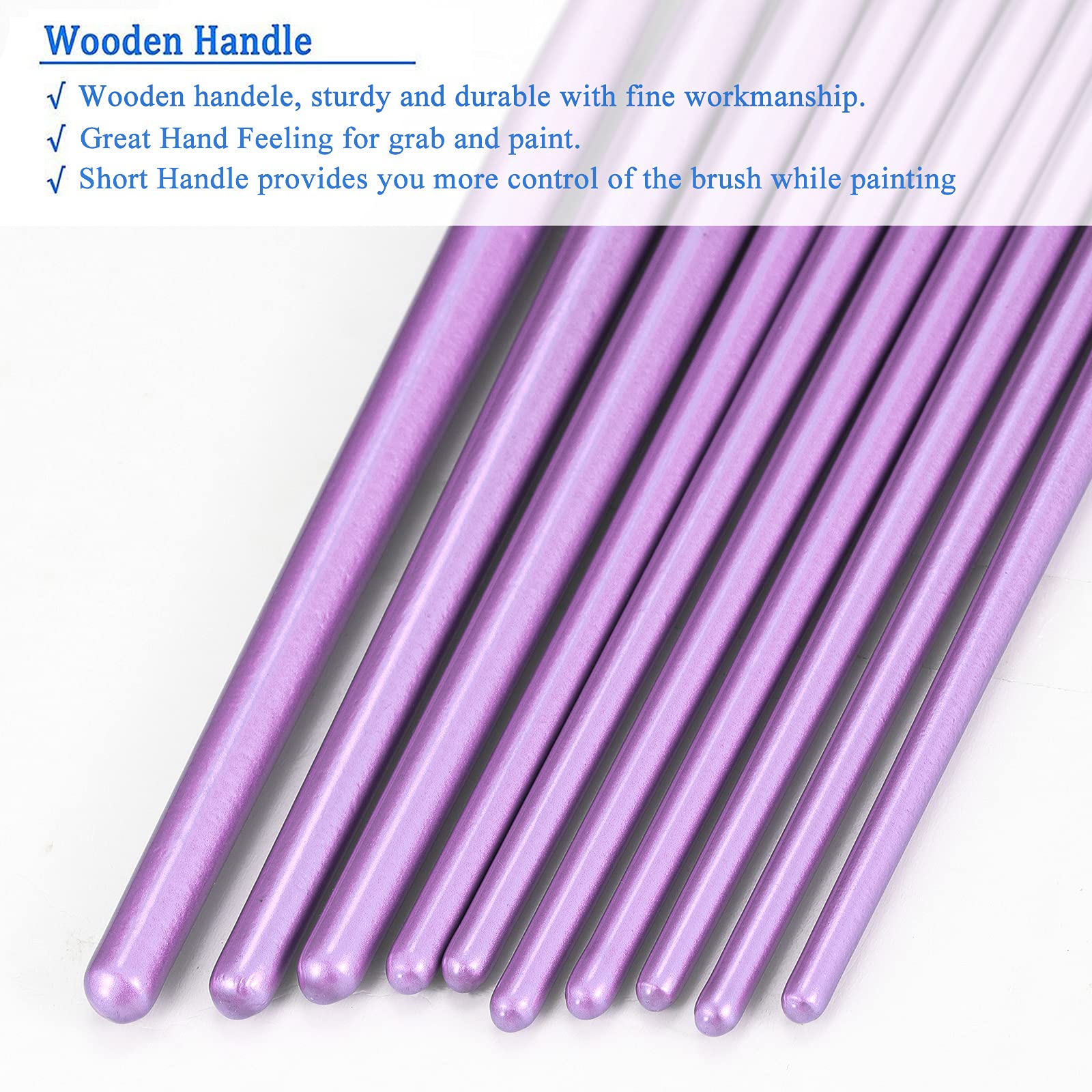 BOSOBO Paint Brushes Set, 6 Pack 60 Pcs Round Pointed Tip Paintbrushes Nylon Hair Artist Acrylic