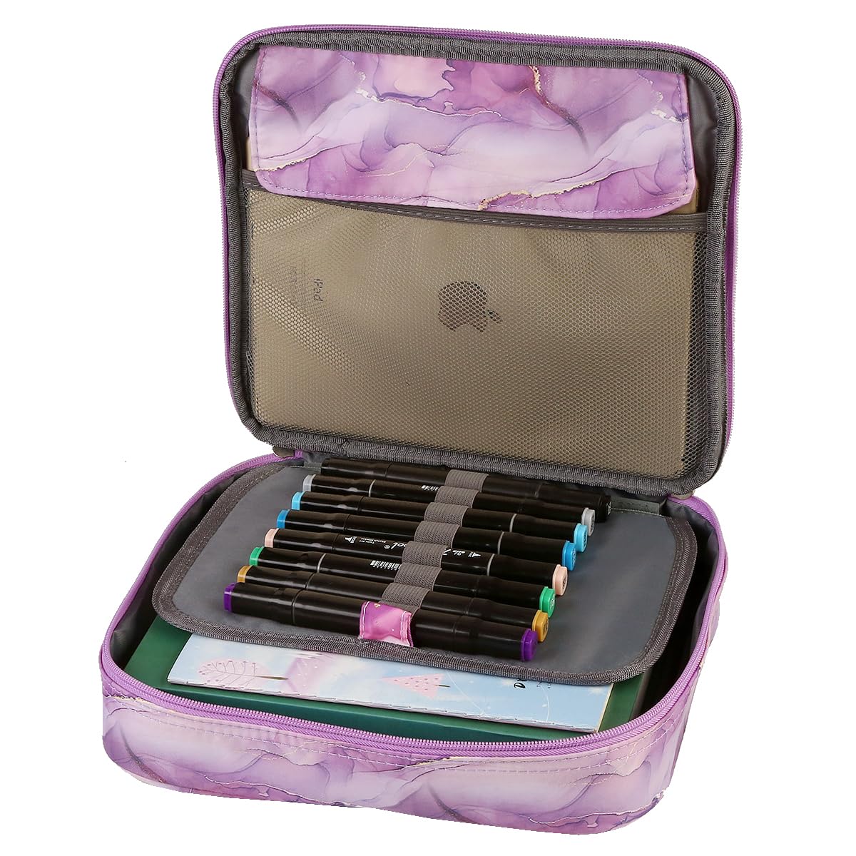 Multi-Functional Zipper Pencil ipad case w/Handle and Zippered Pocket