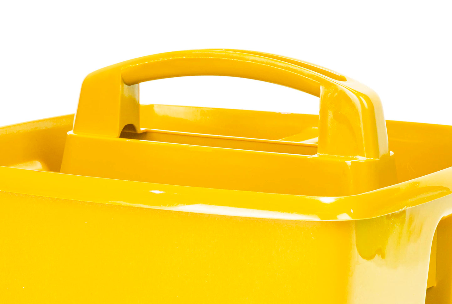 Storex 3-Compartment Small Caddy – Multipurpose Classroom Organizer with Handle, Yellow, 6-Pack