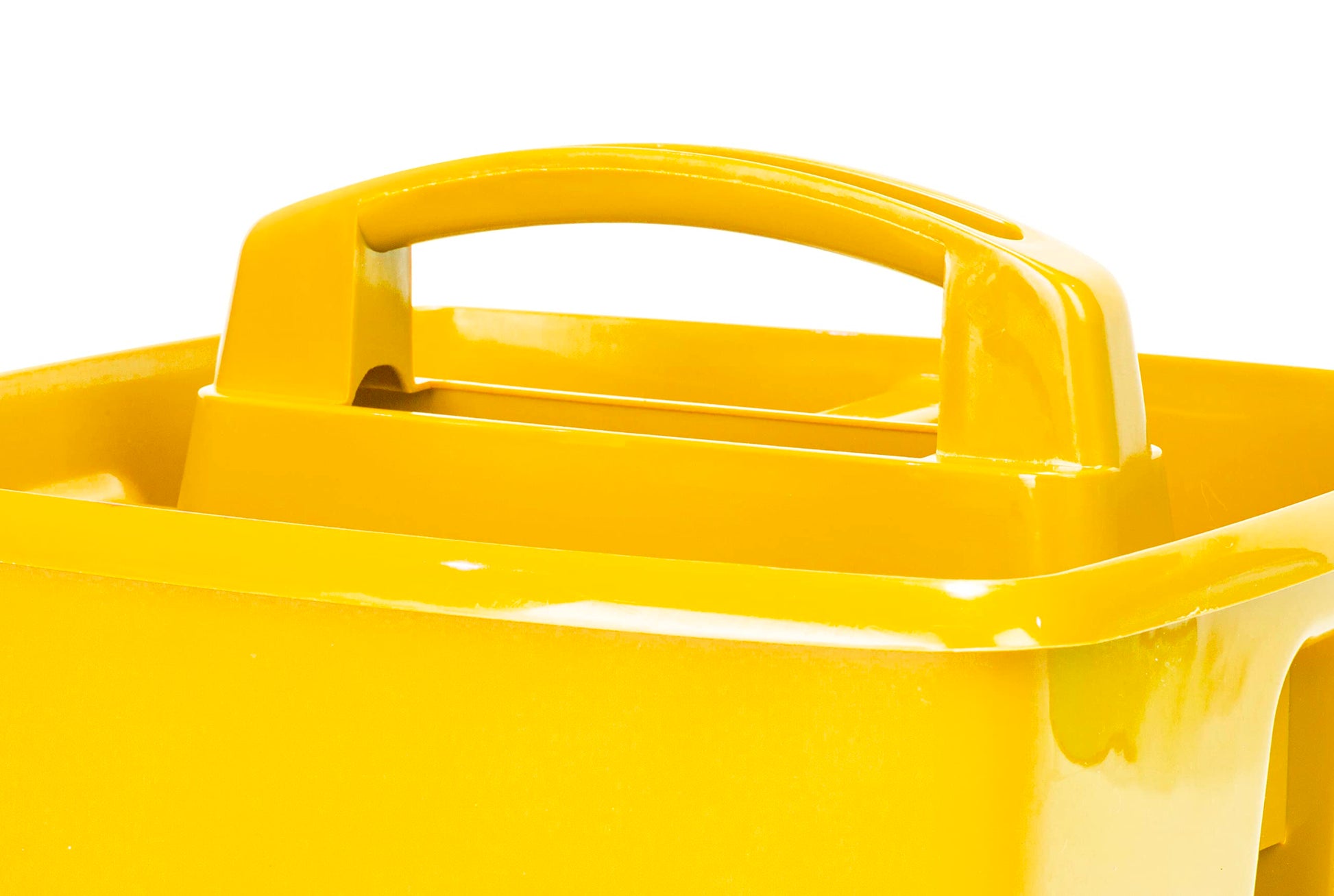 Storex 3-Compartment Small Caddy – Multipurpose Classroom Organizer with Handle, Yellow, 6-Pack