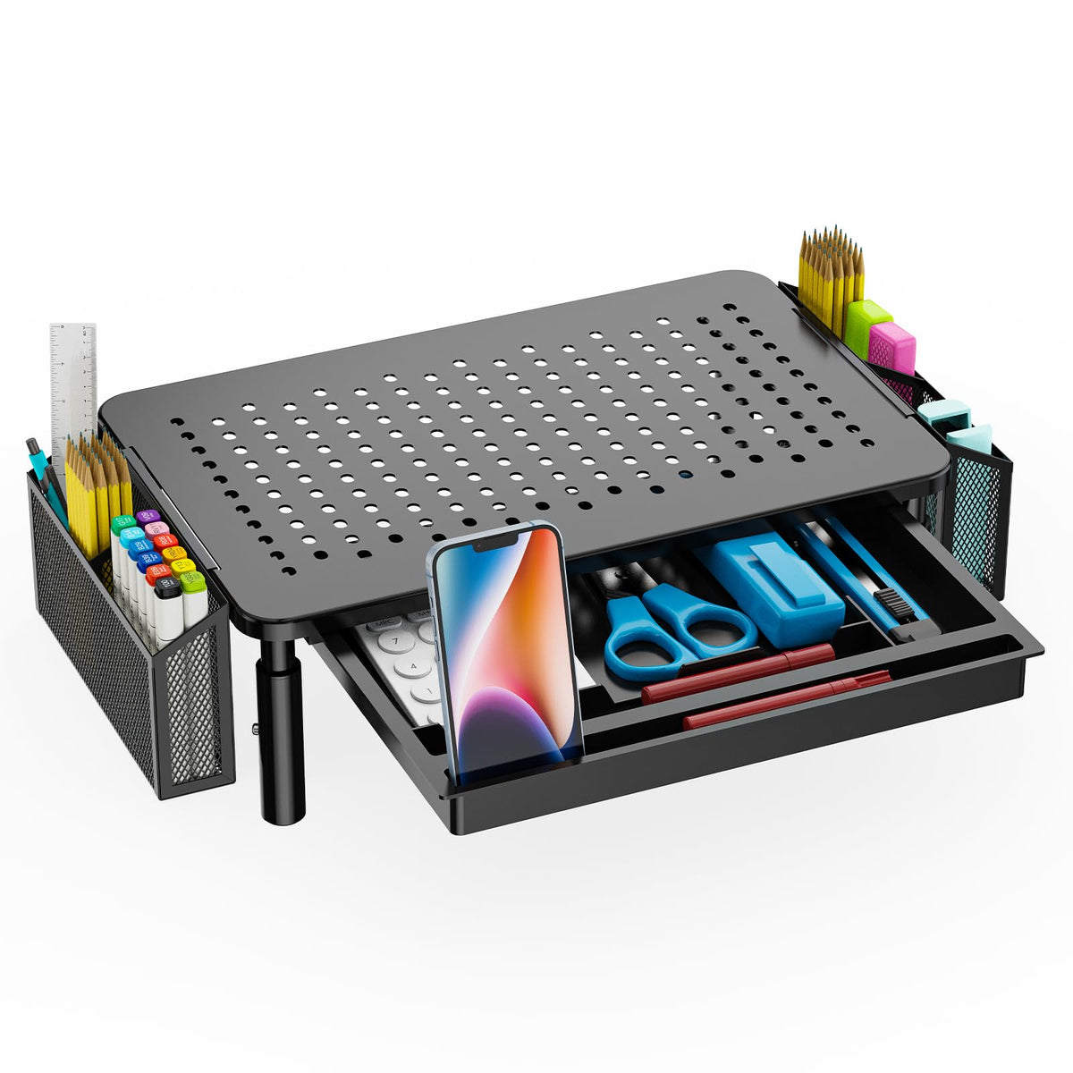 WALI Computer Monitor Stand with Storage and Pen Holder