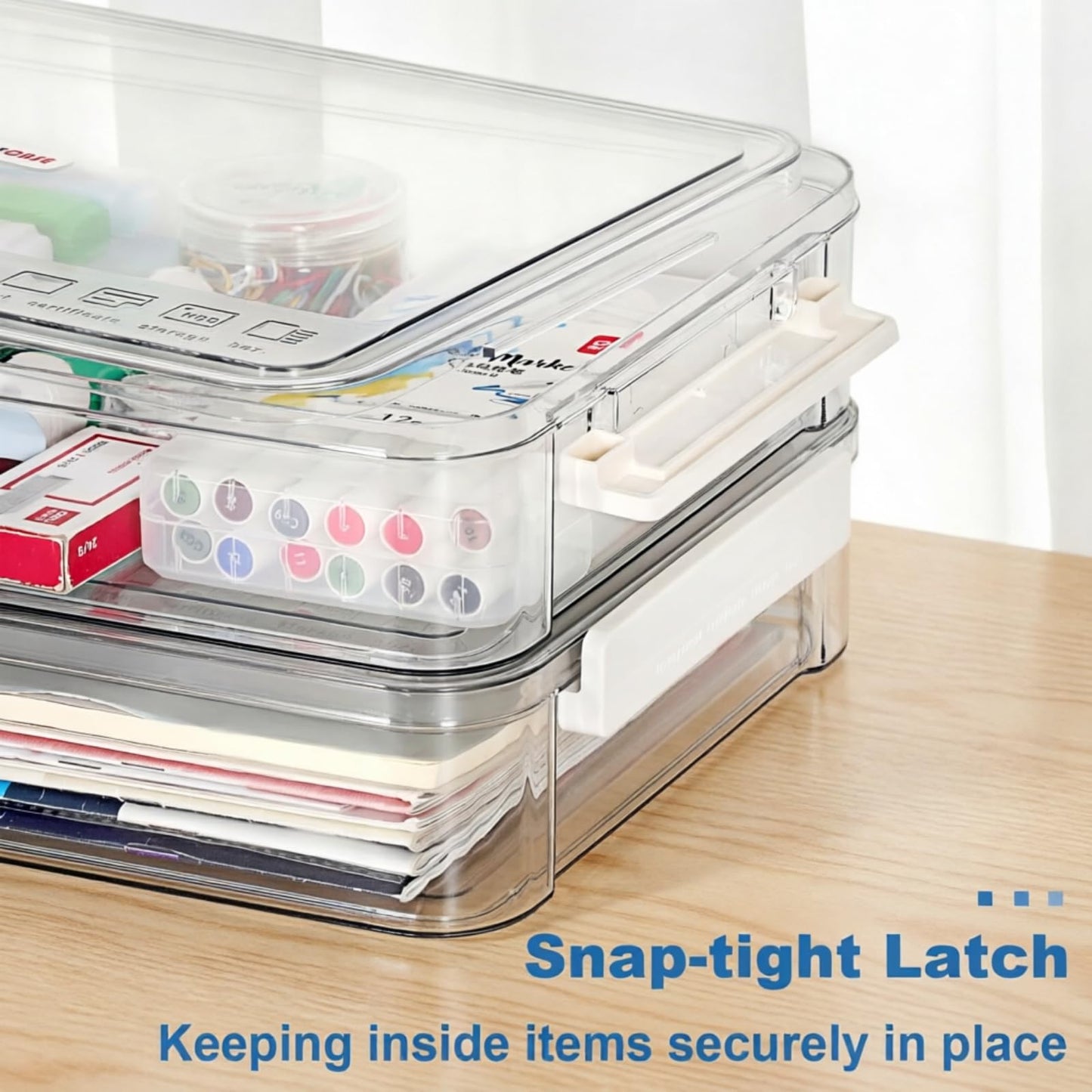 BTSKY 1 Pack Plastic Storage Containers with Lids, Portable Project Case