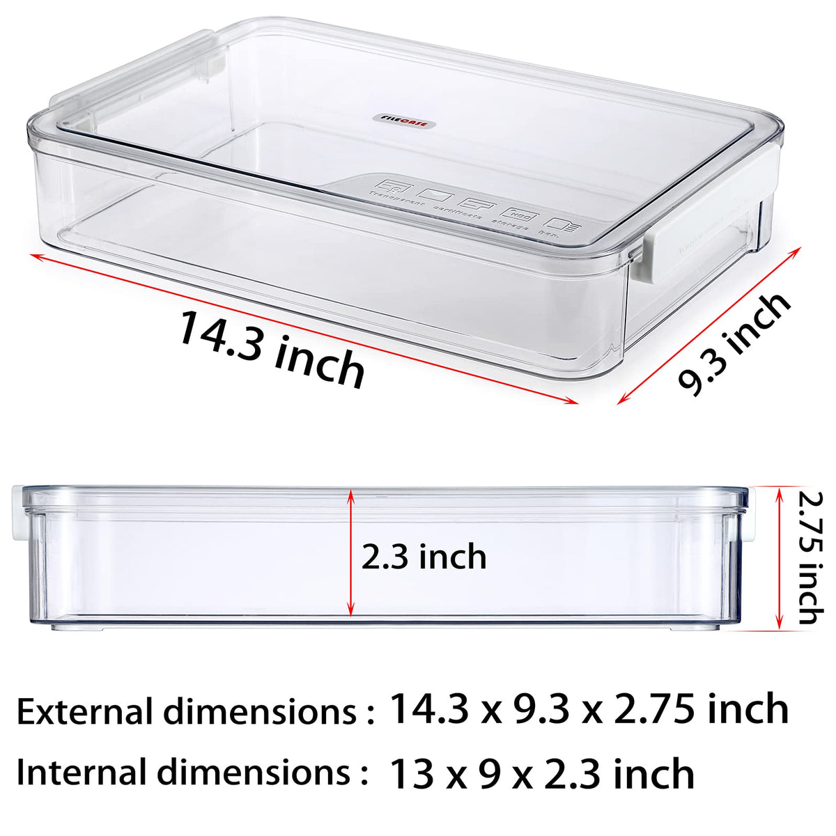BTSKY 2 Pack Plastic Storage Containers with Lids, Portable Project Case Document Organizer