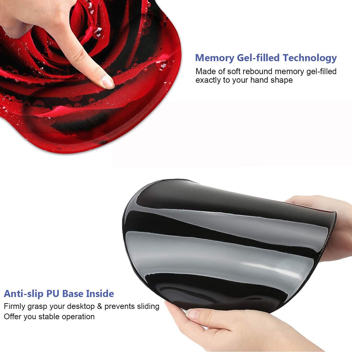 stmedazm Ergonomic Mouse Pad Wrist Support and Coffee Coaster, Cute Wrist Rest Pad with Non-Slip PU