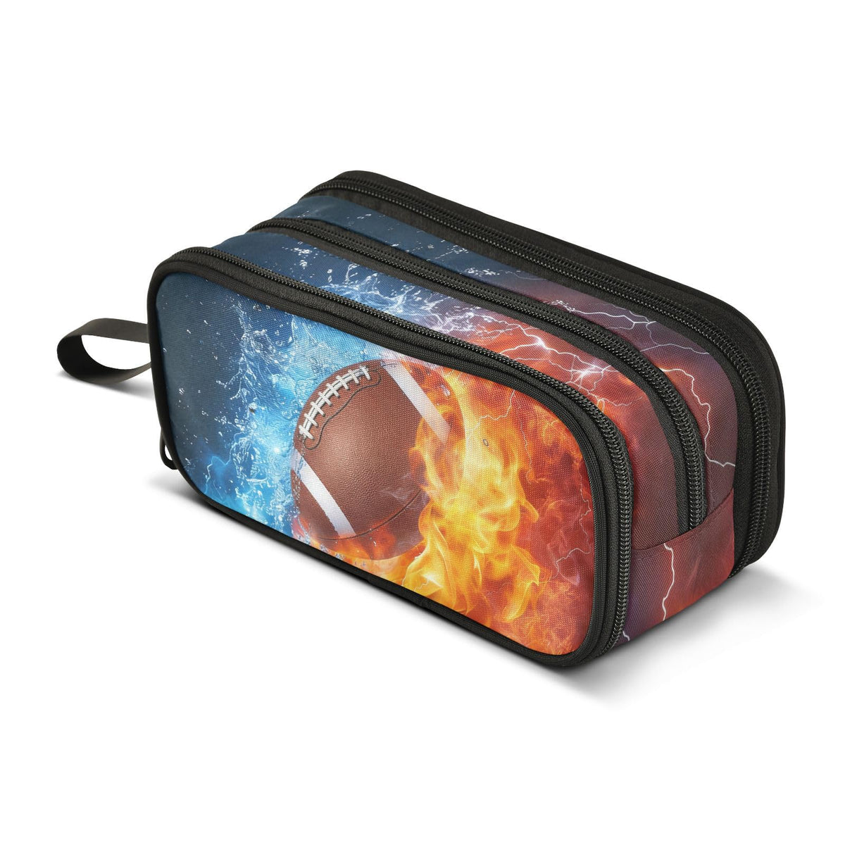 BOENLE American Football Pencil Case Box Boys Girls Large Pencil Pouch with Zipper Compartments Big
