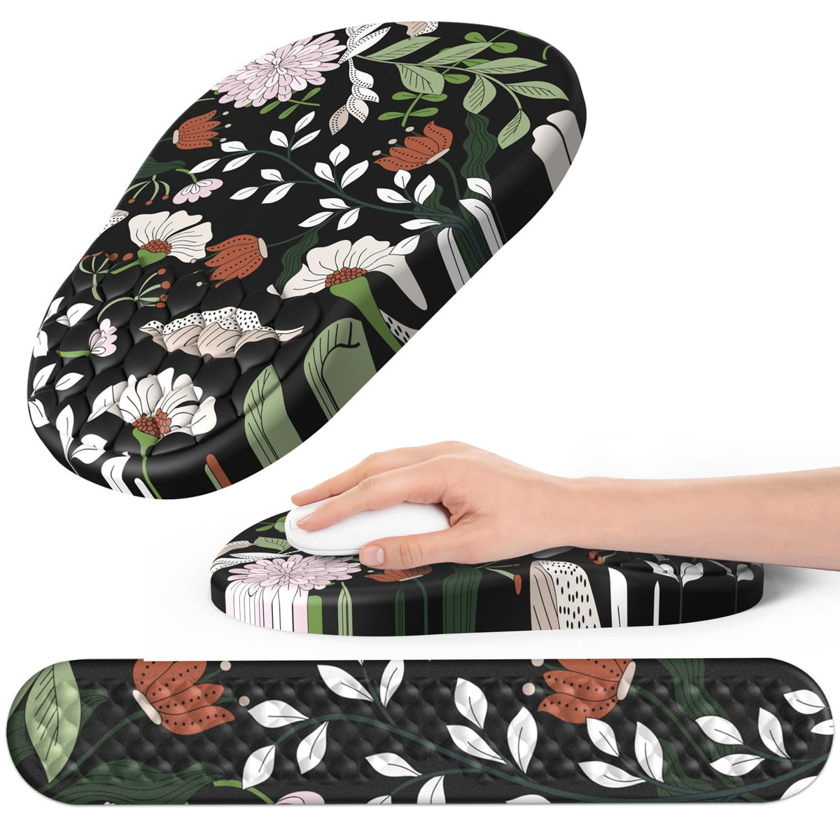Hasinart Ergonomic Mouse Pad and Keyboard Wrist Rest with Massage Design, Space-Saving Mouse Pad