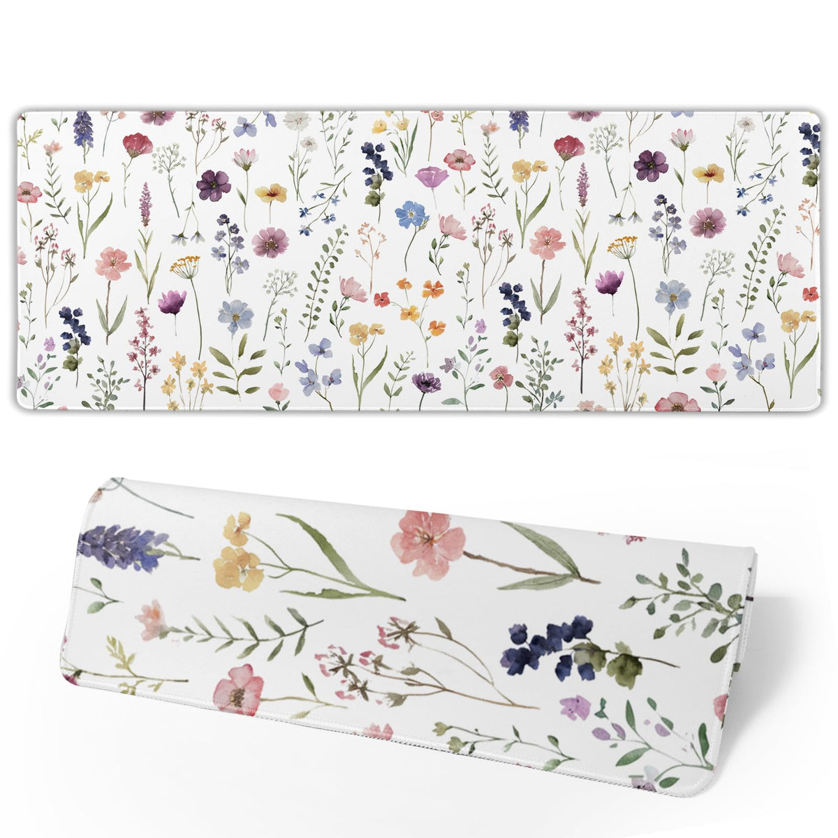 Floral Desk Mat Large Extend Mouse Pad XL Beige Boho Desk Pad 31.5x11.8 Inch Cute Minimalist