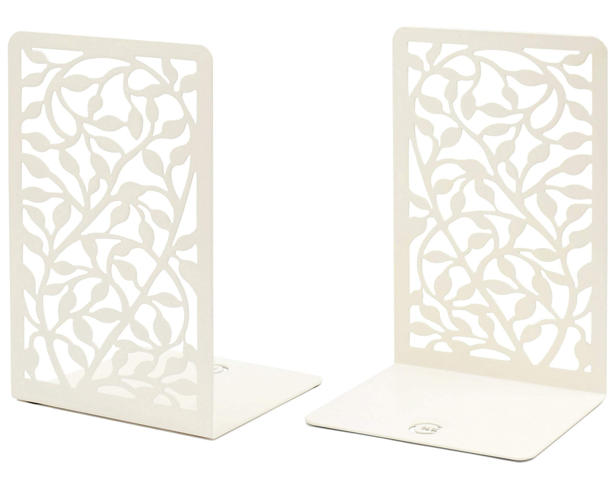 CNK Infinite Leaves Bookends - Metal Set of 2 for Heavy Books, Home Office & Decorative Book