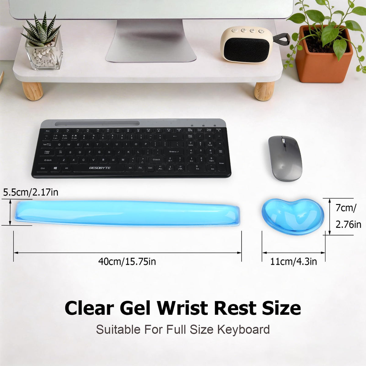 Gel Keyboard & Mouse Wrist Rest Set - Keyboard Wrist Rest Pad & Mouse Support for Office Gaming Pad