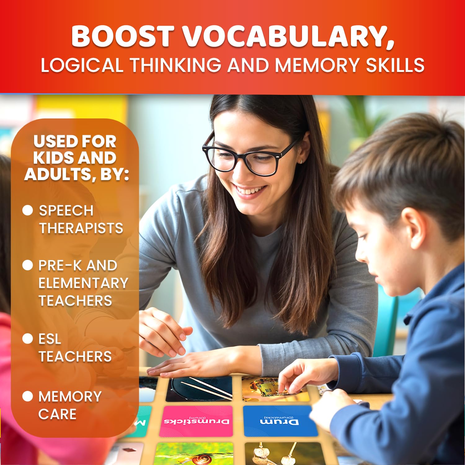 Vocabulary Builder Flash Cards for Kids Ages 4-8 — Speech Therapy Materials