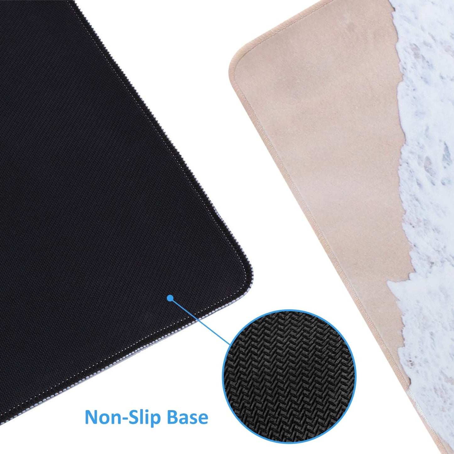 iCasso Extended Gaming Mouse Pad,35.4 x 15.7in Desk Pad,Beach
