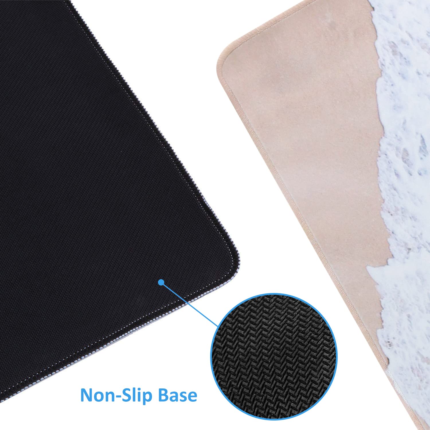 iCasso Extended Gaming Mouse Pad,35.4 x 15.7in Desk Pad,Beach