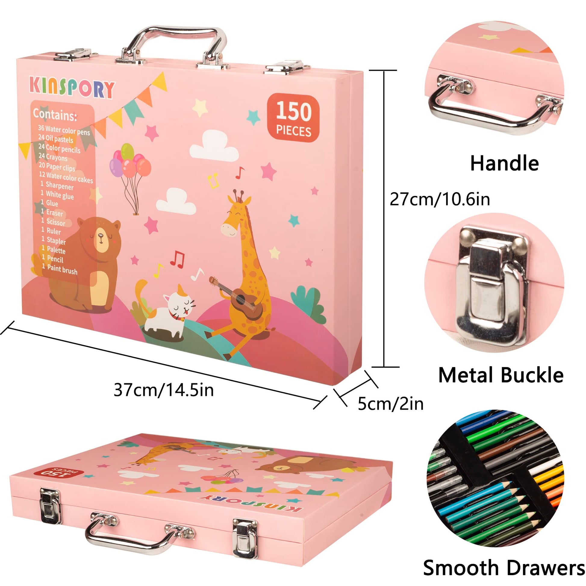 KINSPORY 150PC Art Set with Sketch Book, Coloring Art Kit Drawing Art Supplies Case, Markers Crayon