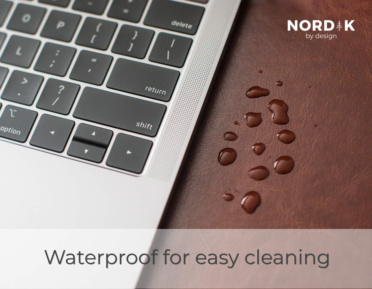 Nordik Leather Desk Mat - Whiskey Brown - Large Leather Desk Pad 35x17 in