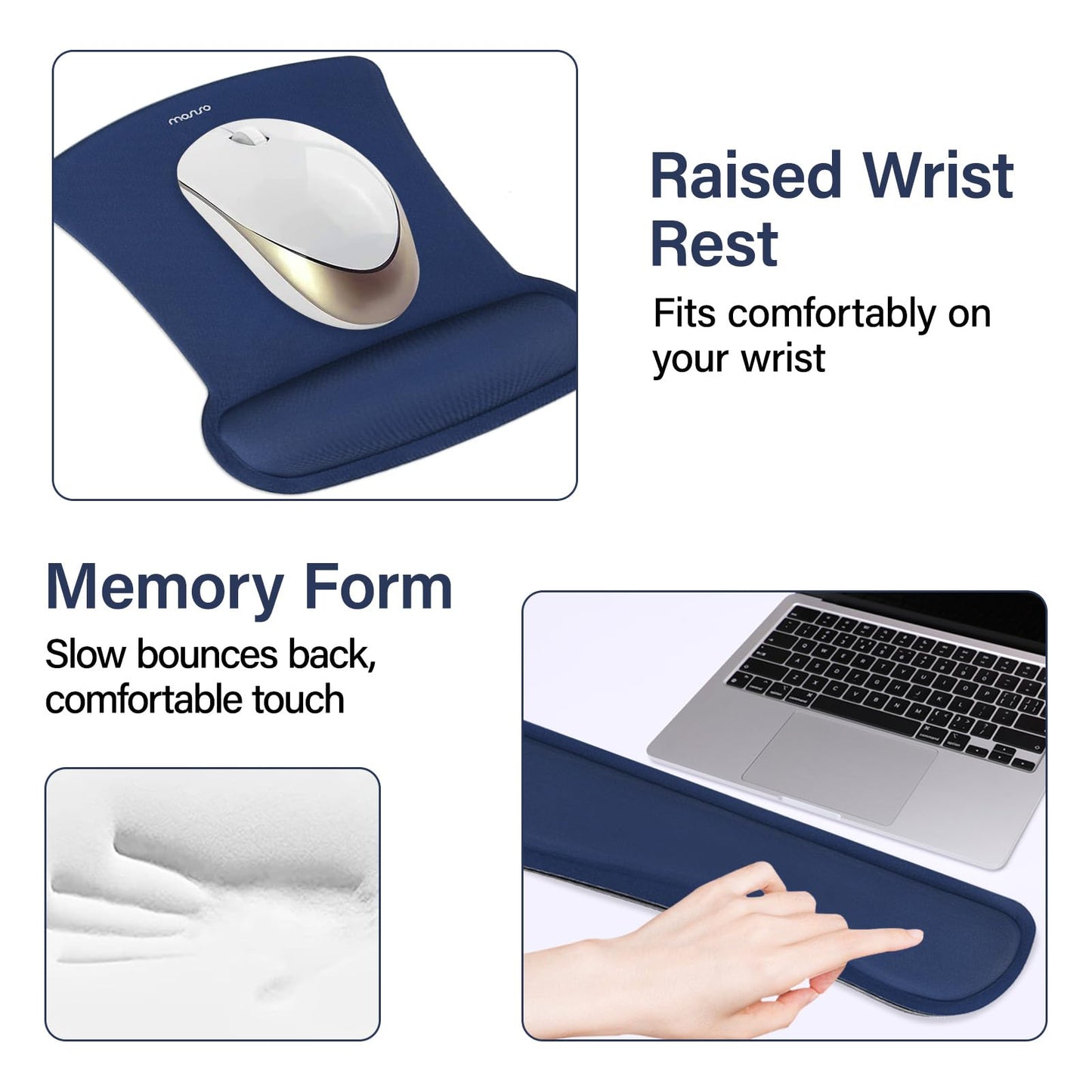 MOSISO Keyboard Mouse Pad Set, Large Gaming Mousepad&Keyboard Wrist Rest