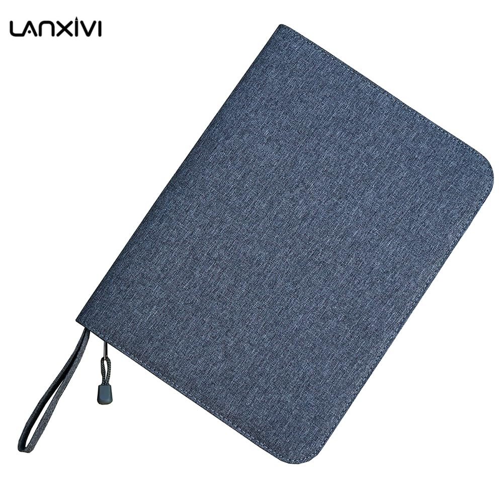 Lanxivi 48 Fountain Pen Case Gray Organizer Bag, Waterproof Canvas Pen Display Holder with YKK