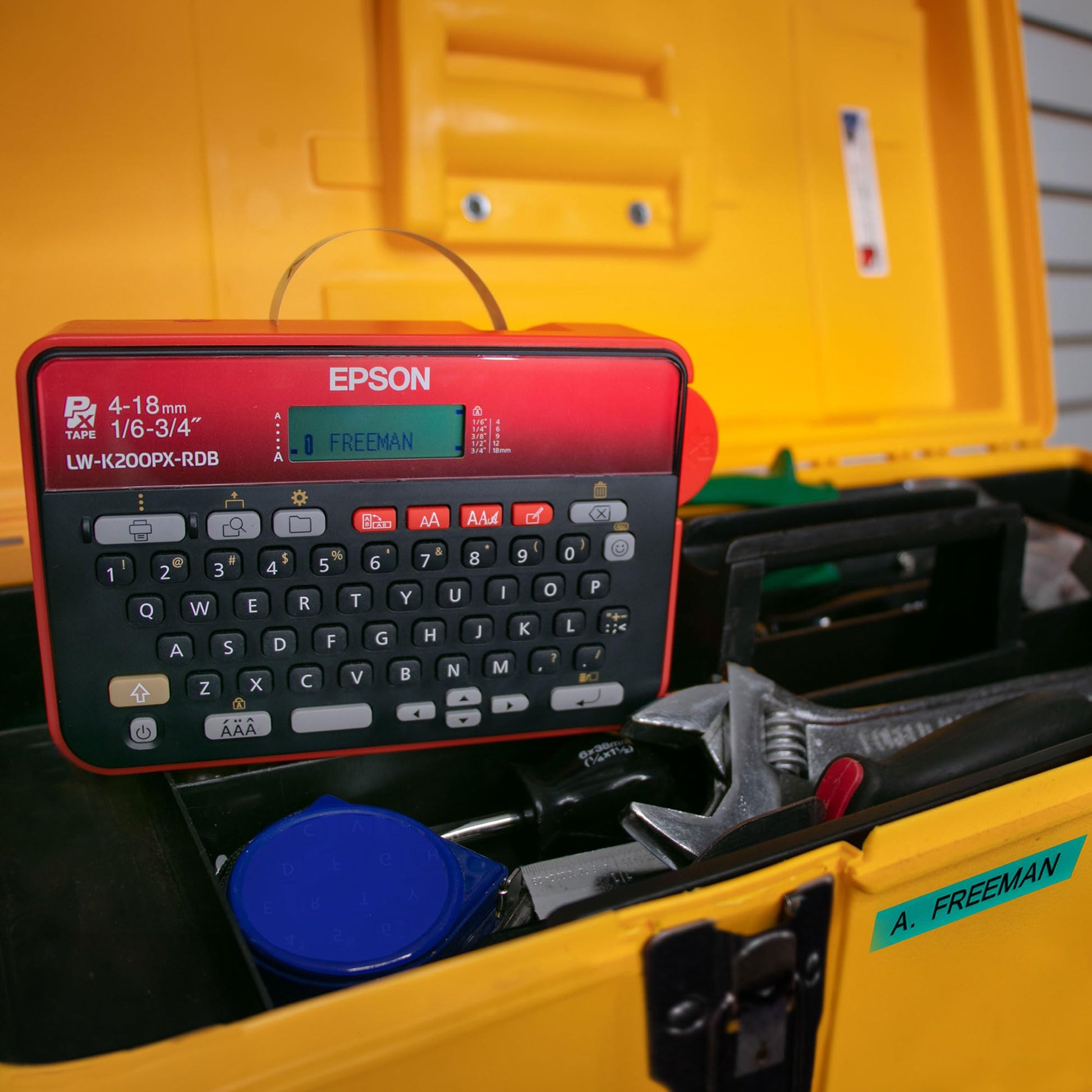 LABELWORKS Epson LW-K200PX-RDB Keyboard Label Maker - Red & Black