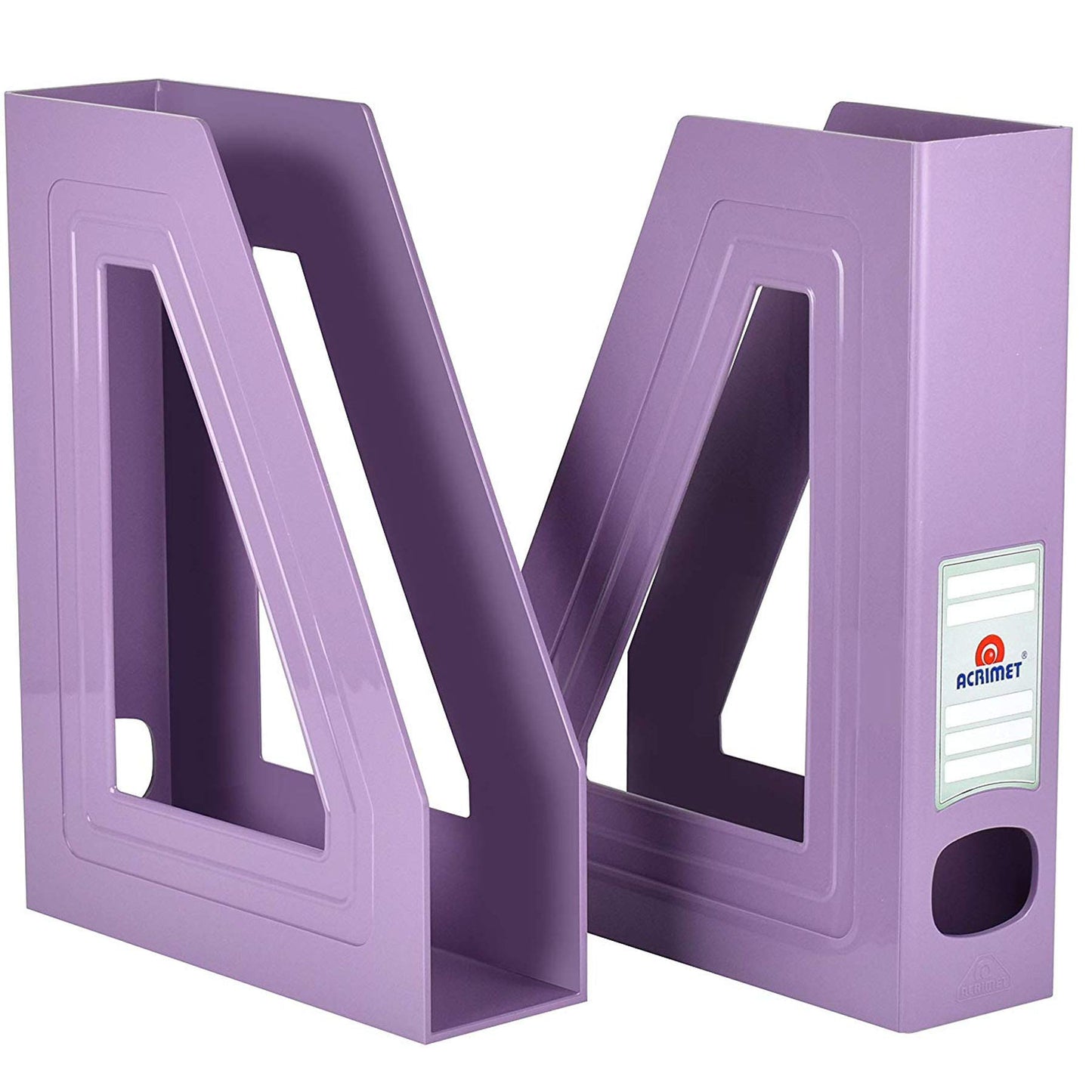Acrimet Magazine File Holder, Vertical Desk Organizer, Purple, 2 Pack