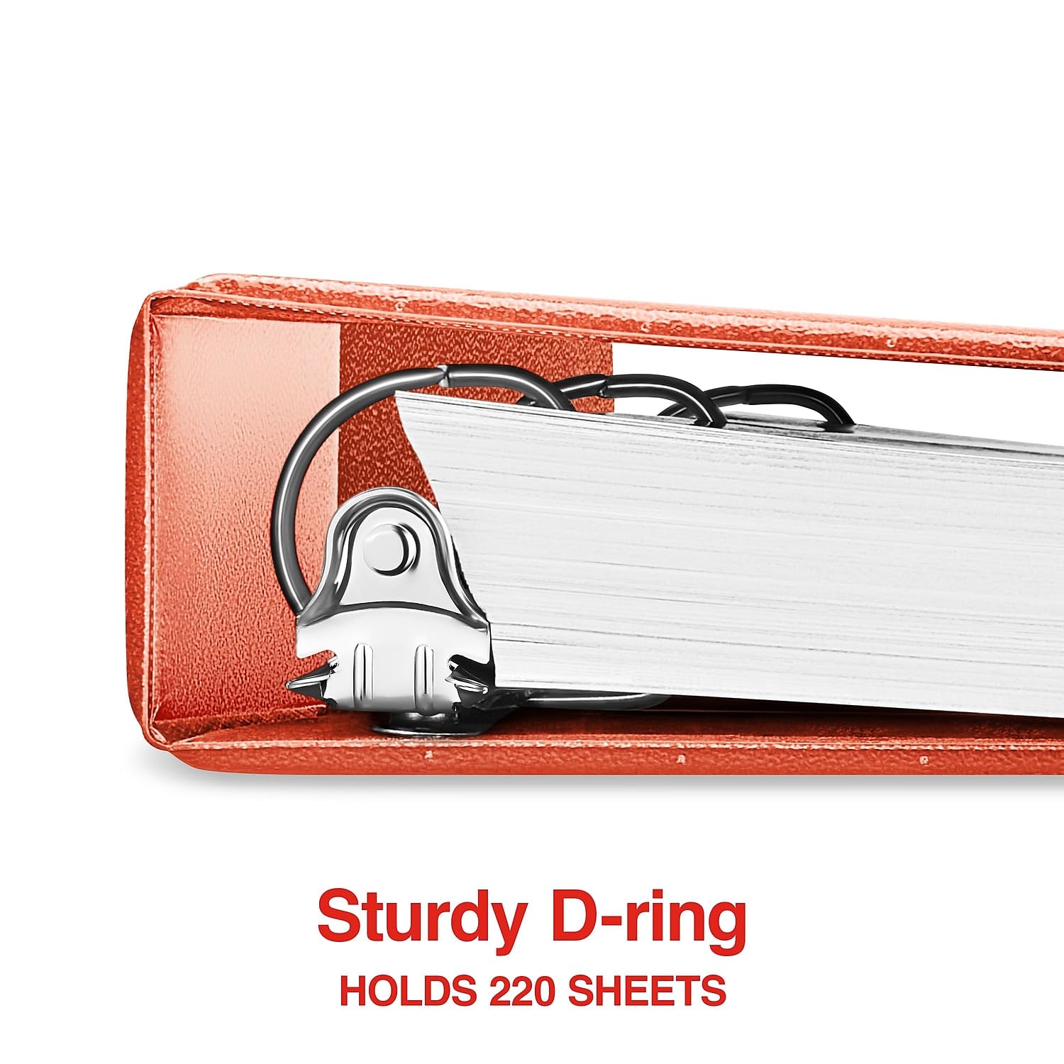 Staples Standard 1-Inch 3-Ring View Binder, Orange, 220 Sheets