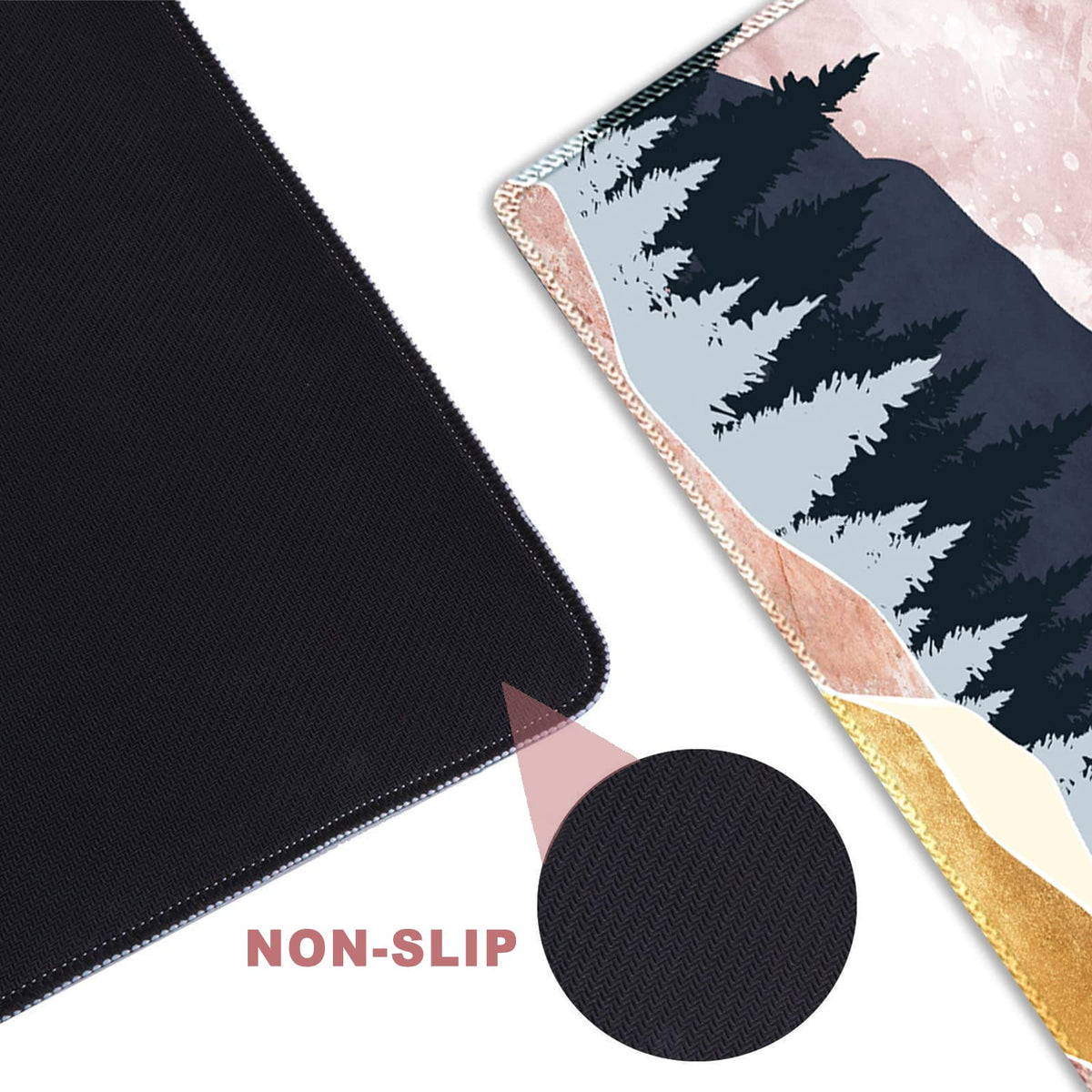 ARTSO Large Gaming Mouse Pad with Stitched Edges, XXL Extended Keyboard Mat Long Mousepad Desk