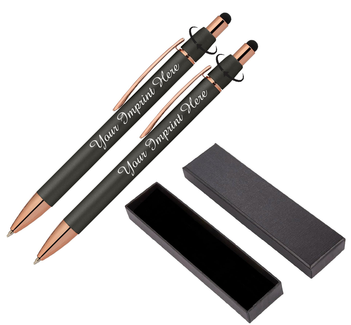 ExpressDesigns Personalized Fidget Pen for Adults - 2 Pack Stress Relief Custom Pens with Gift Box