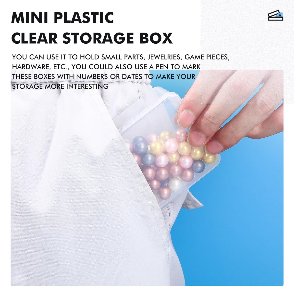 Jetec 120 Pieces Small Clear Plastic Storage Box, 2.5 x 2.5 x 1.6 Inch