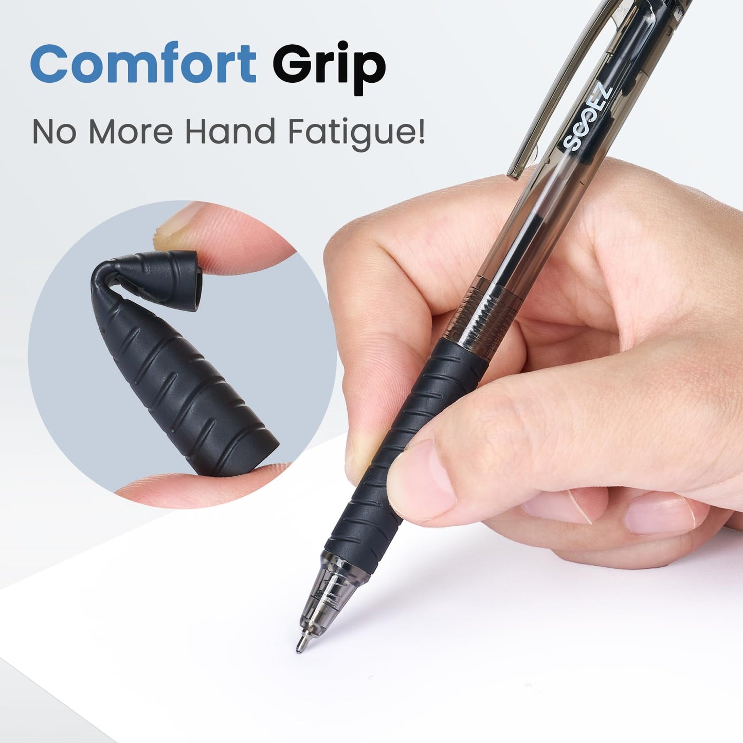 Sooez 60 Pack Bulk Pens Ballpoint, Smooth Writing Pens with Soft Grip