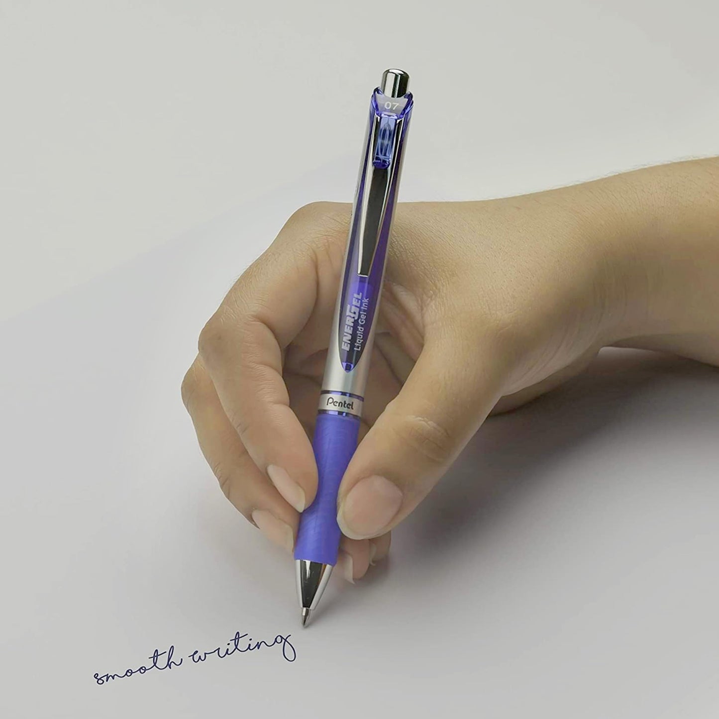 Pentel Energel 0.7 mm Liquid Gel Ink Pens - Pack of 5 Blue Deluxe RTX Pentel Pens with 3 Refills