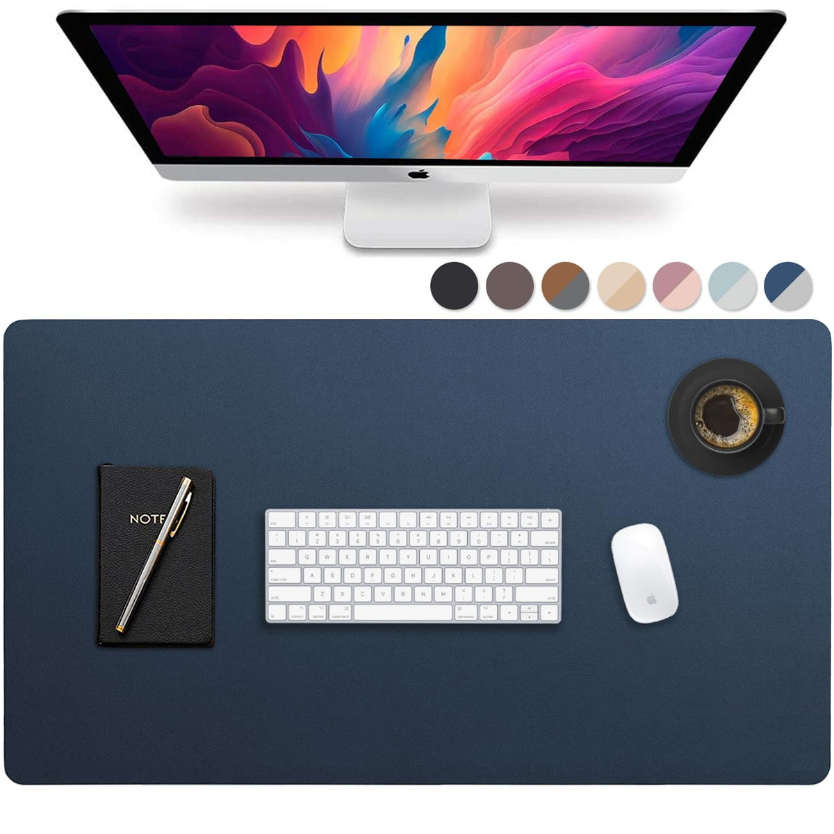 Vine Creations Leather Desk Mat Large 36" x 20", Desk Protector Mat, PU Leather Desk Pad, Large
