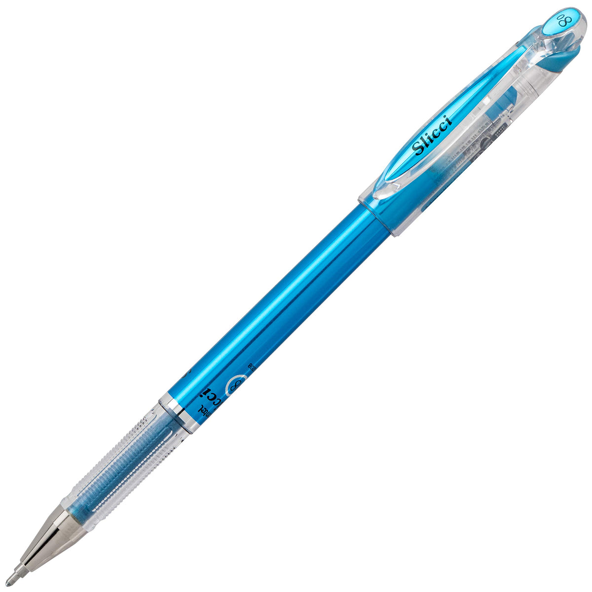 Pentel Arts Slicci Metallic 0.8 mm Needle Tip Gel Pen, Assorted Colors, 8 Pack (BG208BP8M)