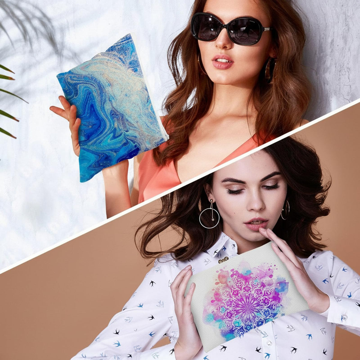 Frienda 50 Pcs Sublimation Blank Canvas Makeup Bags Bulk DIY Heat Transfer Canvas Pen Case Pencil