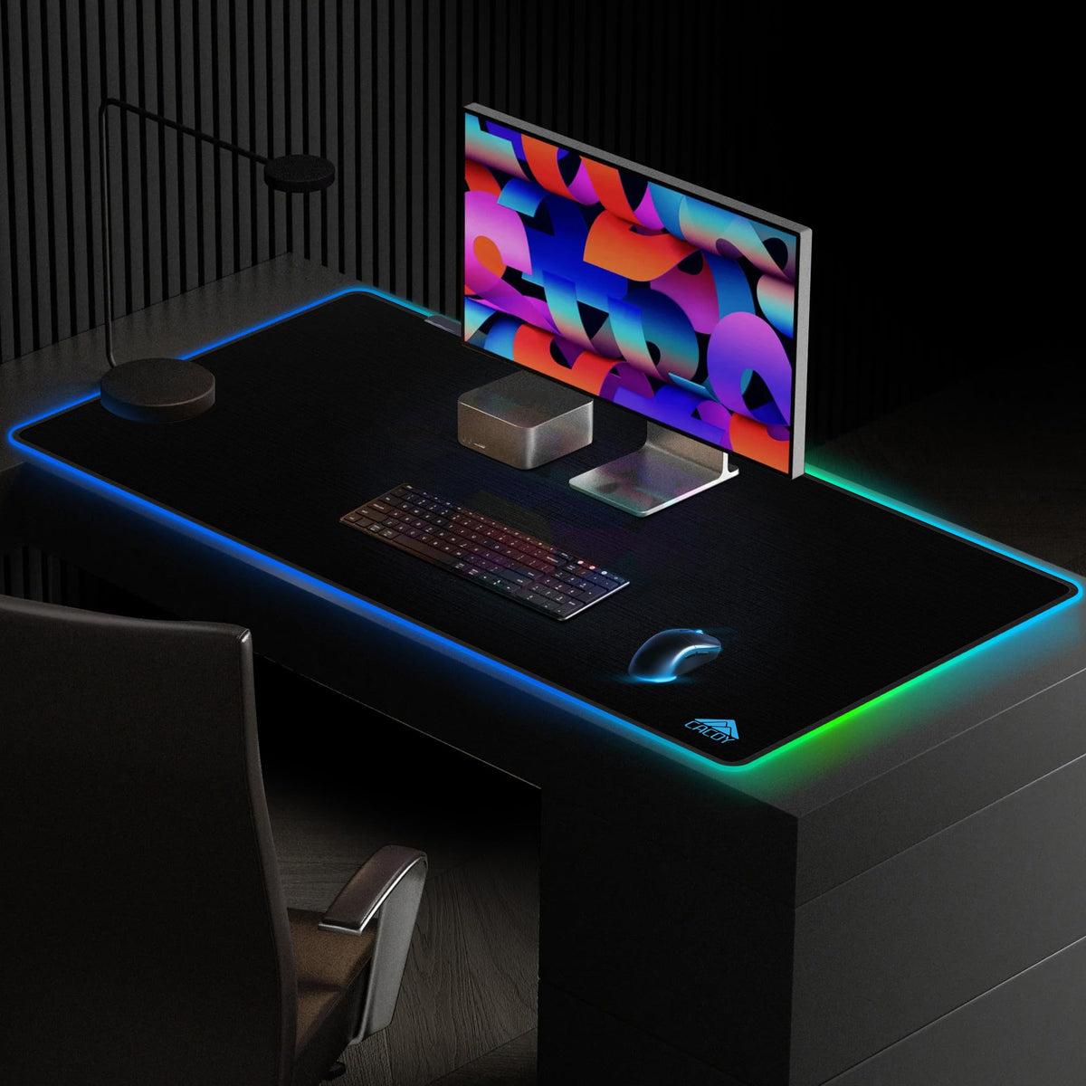 Cacoy 43"x24" RGB Large Gaming Mouse Pad, LED Extended Desk Mousepad, Black