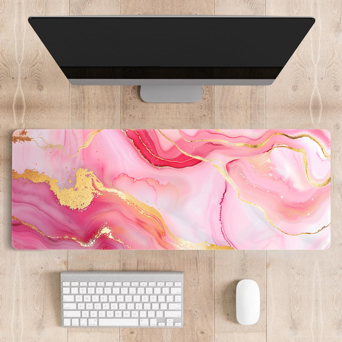 Stanoha Cute Desk Mat for Keyboard Desktop Extra Large Mouse Pad, Marble