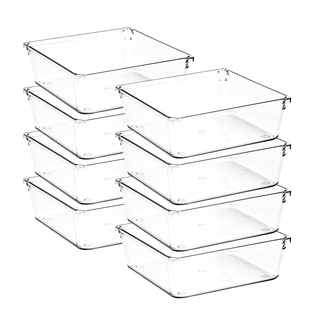 Ravinte Decor 8 Pack Drawer Organizers, 6"X 6" Clear Acrylic Storage Bins