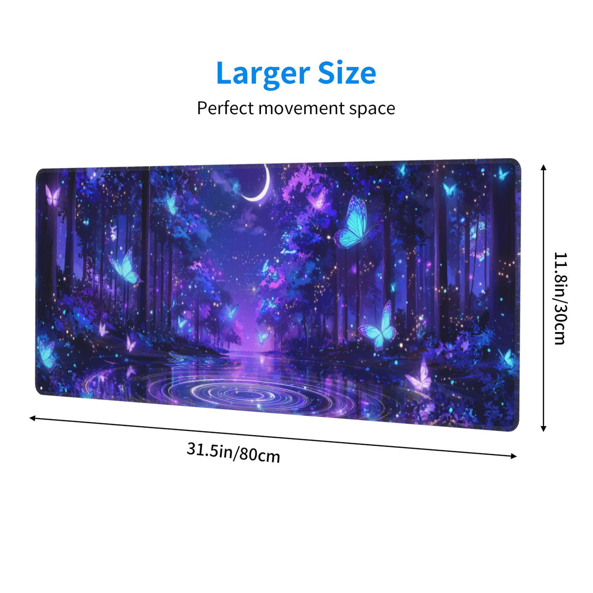 Butterfly Mouse Pad Extended Large Gaming Mouse Pad XL Stitched Edges for Gamer Home Office 31.5 X